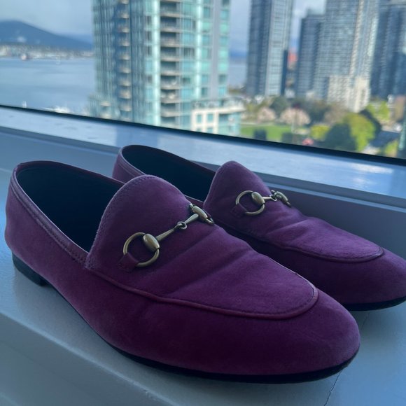 Gucci Pink Velvet Loafers (38) - Picture 7 of 9